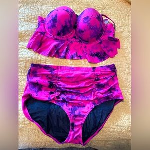 Torrid 2 Piece Swim Set - Pink Tie Dye